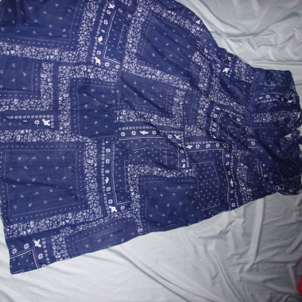 size xxl  womens blue print strapless dress summer 2x 2 x sun - Picture 4 of 5